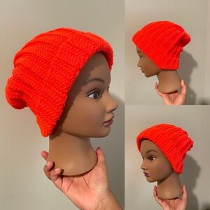 Bright Orange Crochet Beanie